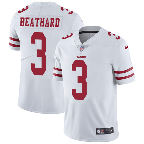 Nike 49ers #3 C.J. Beathard White Men's Stitched NFL Vapor Untouchable Limited Jersey - Click Image to Close